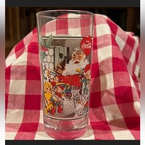 Vintage Santa Krystal Burger Coke Coca-Cola Drinking Glass